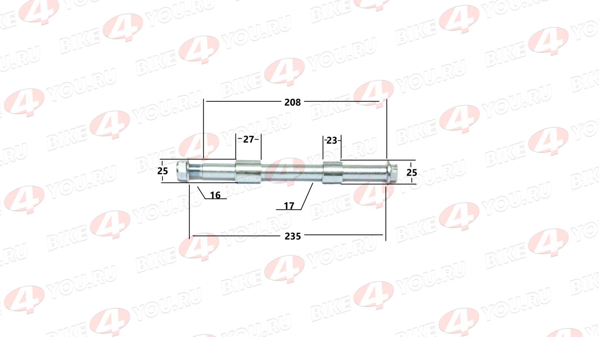 Ось заднего колеса в сборе ТТ250 